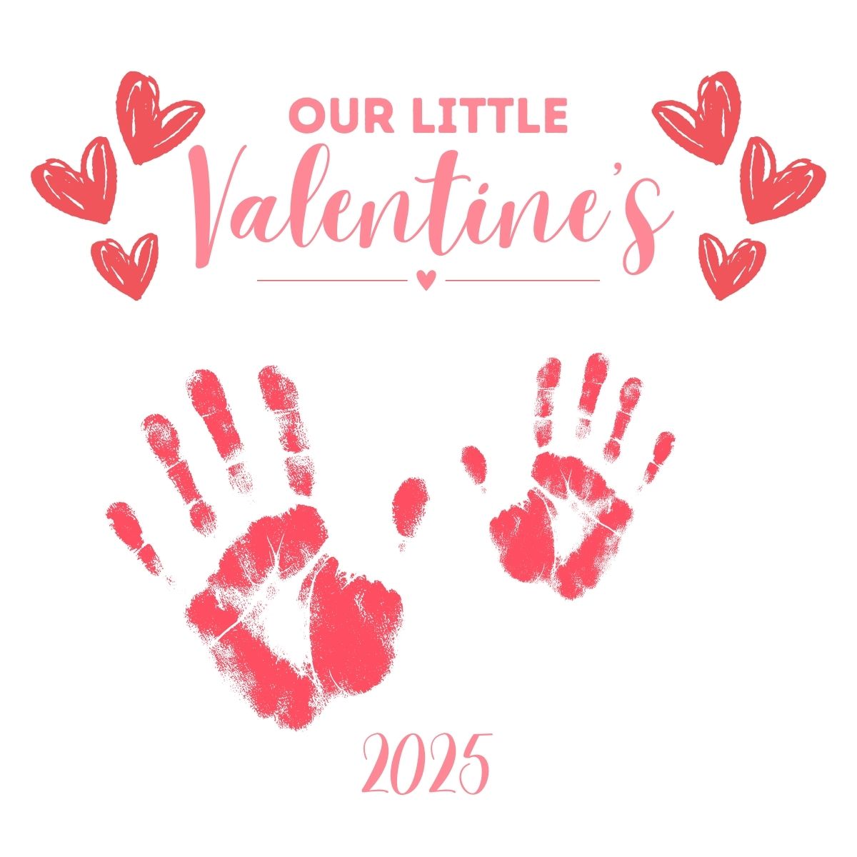 Hand Rip Valintines Valentine’s Day Craft: Our Little Valentine’s Handprints